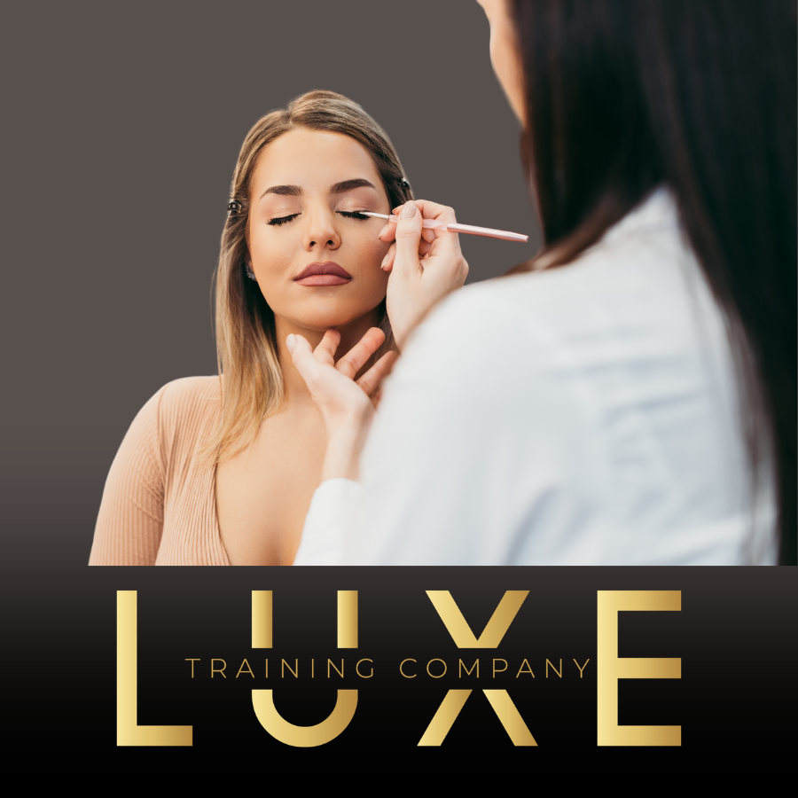 Makeup instructor teaching beauty students professional makeup application techniques in Texas.